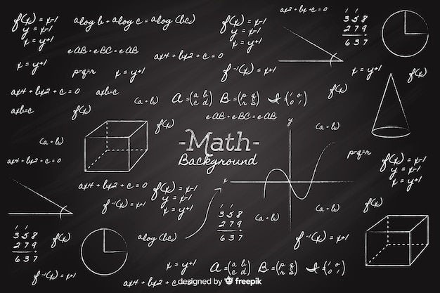 Free Vector realistic math chalkboard background