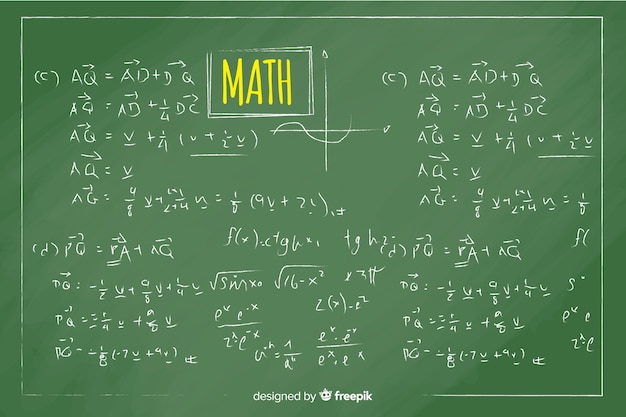 Free vector realistic math chalkboard background