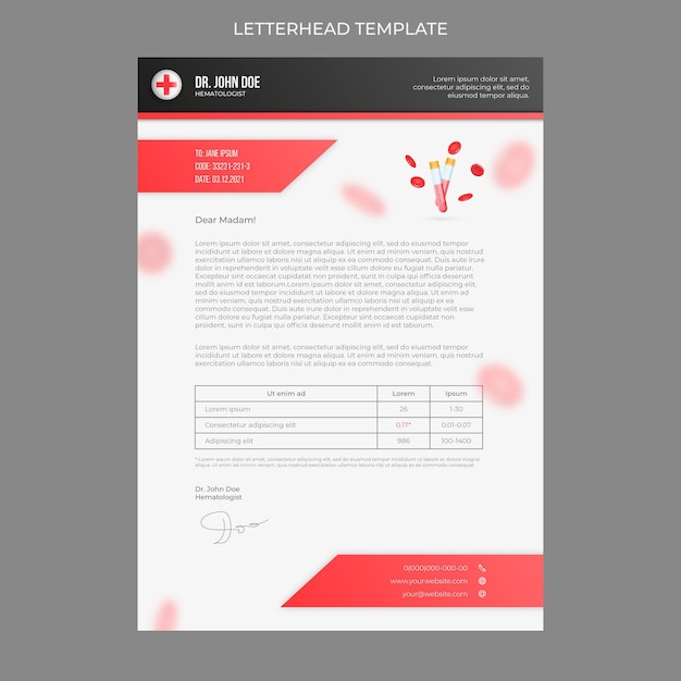 Realistic medical letterhead template