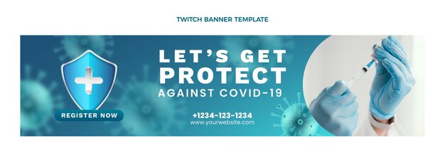 Realistic medical twitch banner template