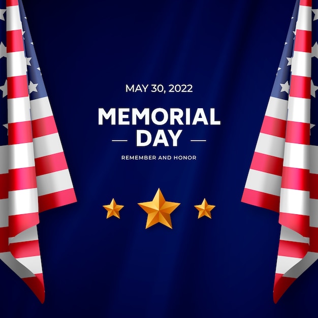 Realistic memorial day illustration