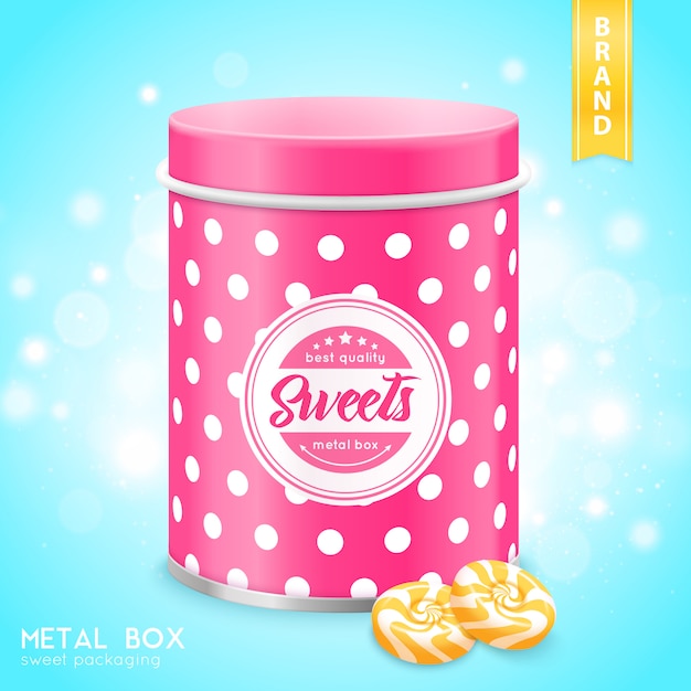 Realistic Metal Box For Sweets 