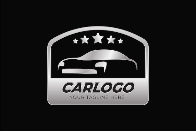 Free Vector realistic metallic car logo