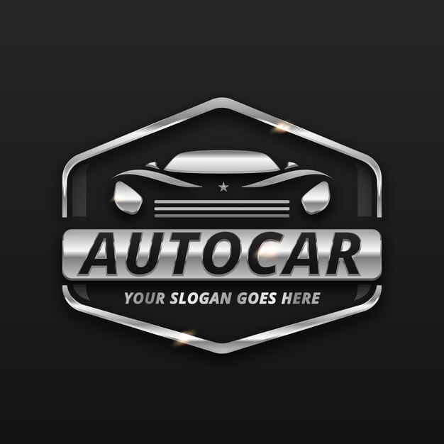 Realistic metallic car logo