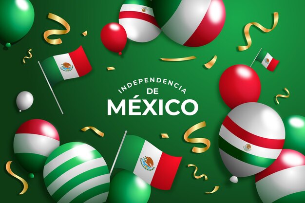 Realistic mexic independence day background