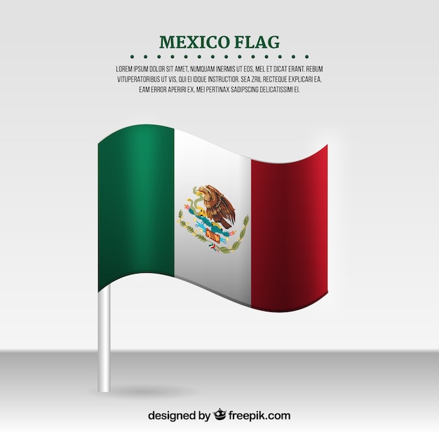 Realistic mexican flag background