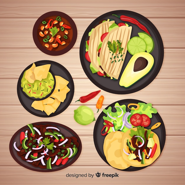 Free Vector realistic mexican food collection