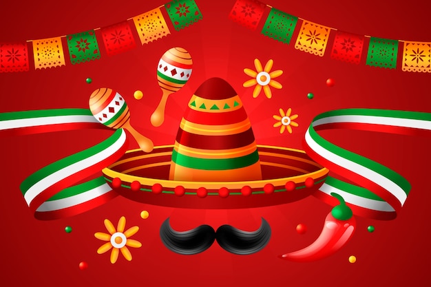 Free Vector realistic mexican hat background