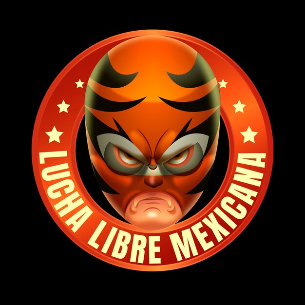 Realistic mexican wrestler logo design