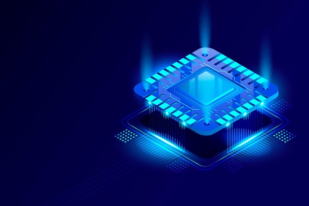 Free Vector realistic microchip processor background