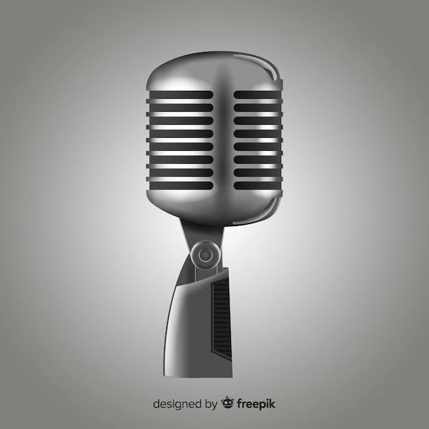 Free vector realistic microphone