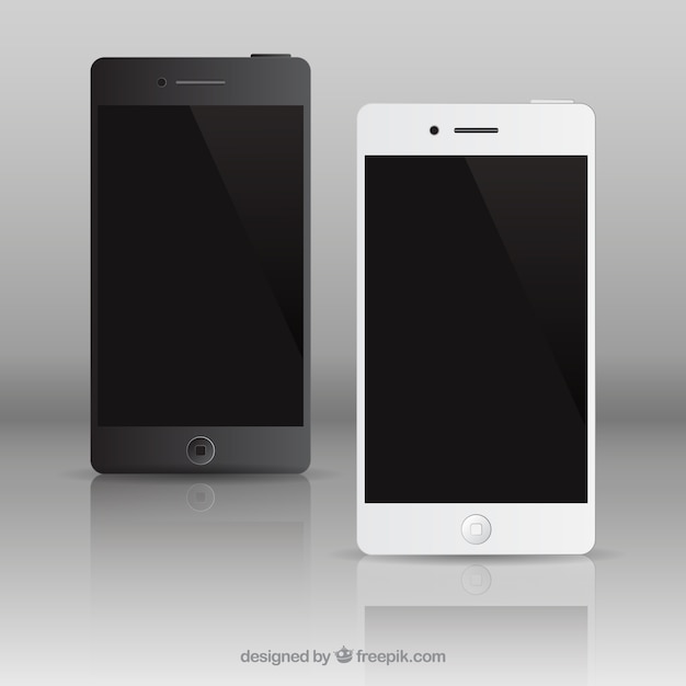 Free Vector realistic mobile phones pack