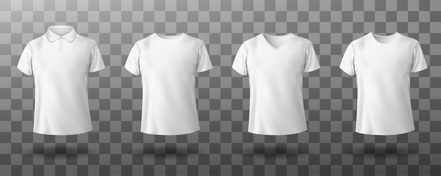 Realistic mockup of male white polo shirt