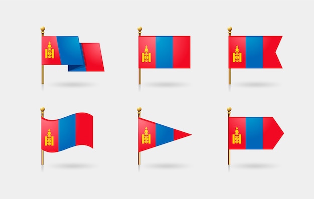 Realistic mongolia national emblems