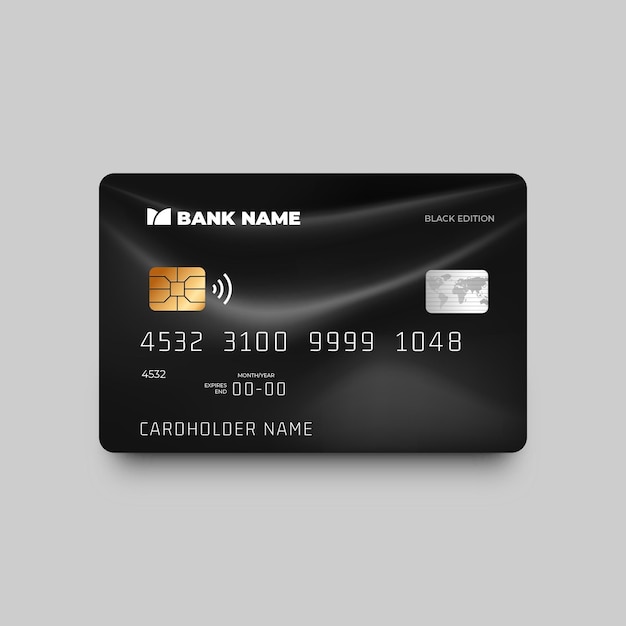 Free Vector realistic monochromatic credit card