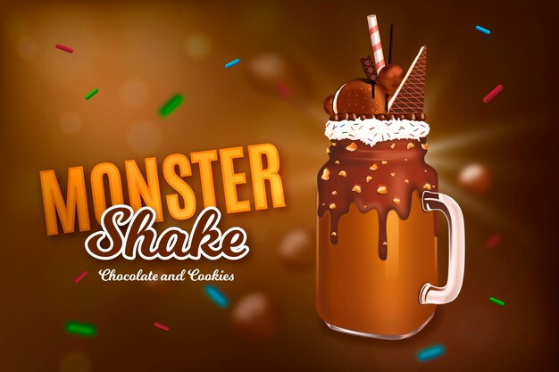 Realistic monster shake background