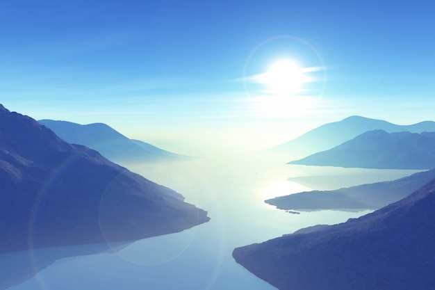 Free Vector realistic mountain landscape illustration