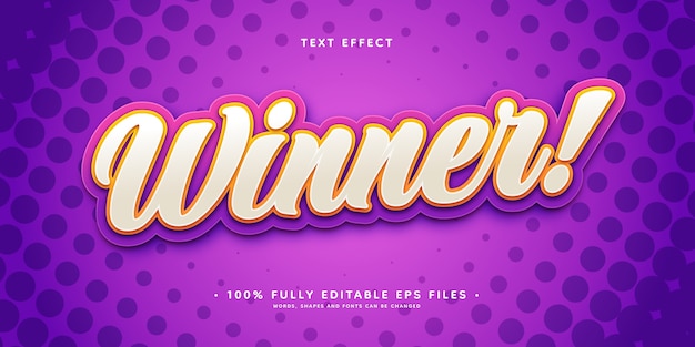 Realistic multilayered winner text effect