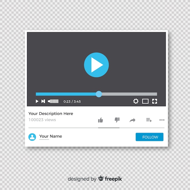 Realistic multimedia player template