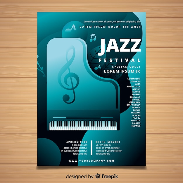 Free Vector realistic music festival poster template