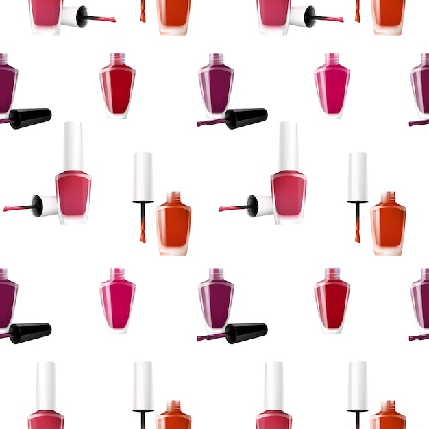 Free Vector realistic nail polish seamless pattern