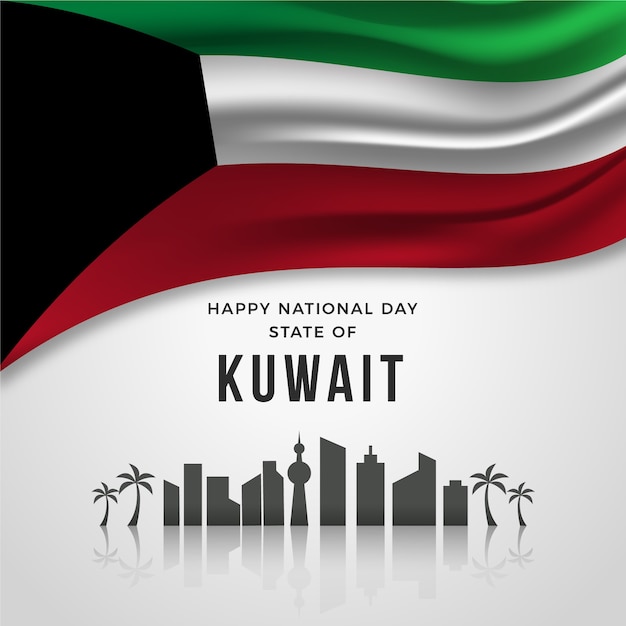 Free vector realistic national day of kuwait