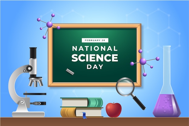 Realistic national science day background