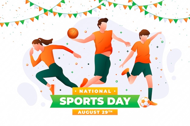 Free vector realistic national sports day illustration