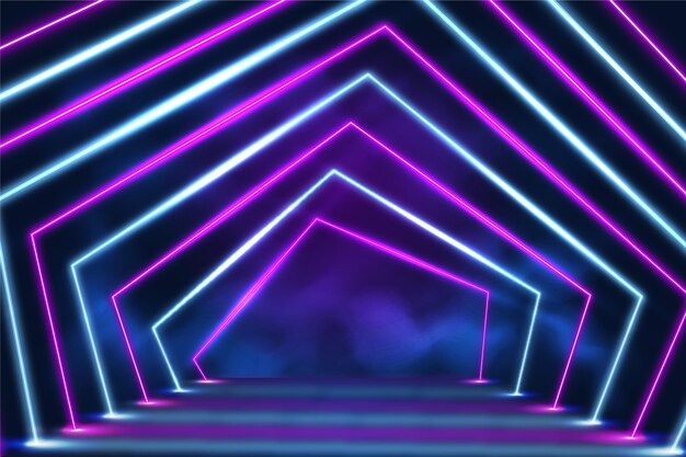 Realistic neon lights background