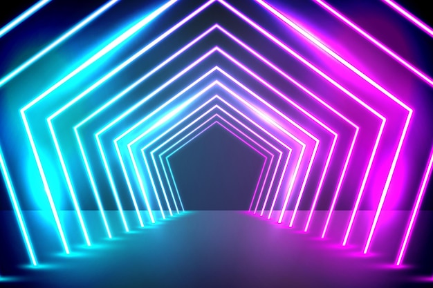 Free vector realistic neon lights background