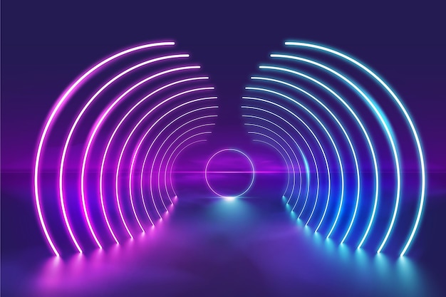 Free Vector realistic neon lights background