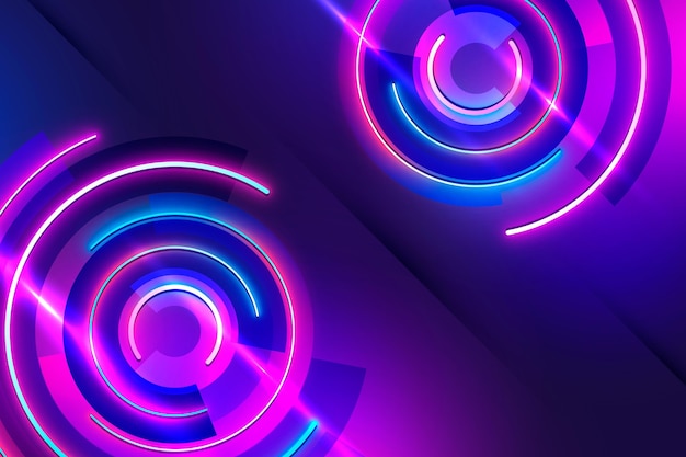 Realistic neon lights background