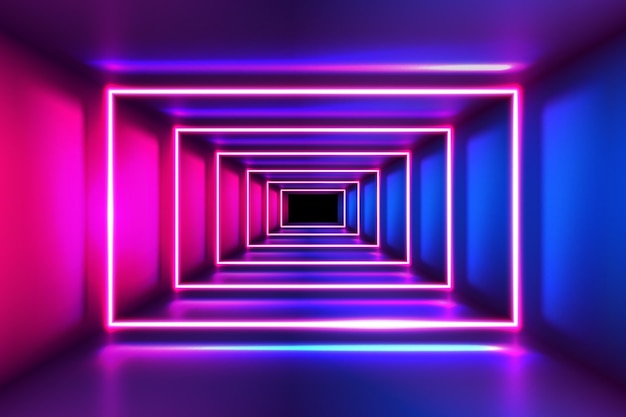 Free Vector realistic neon lights background