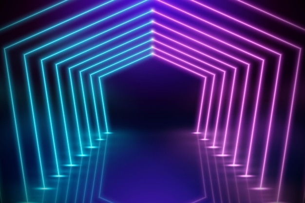 Free Vector realistic neon lights background