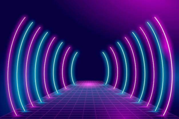 Realistic neon lights background