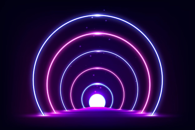 Realistic neon lights background