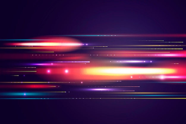 Realistic neon speed motion background