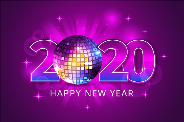 Free Vector realistic new year 2020 background