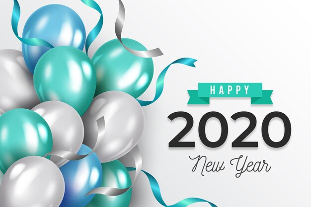 Realistic new year 2020 background