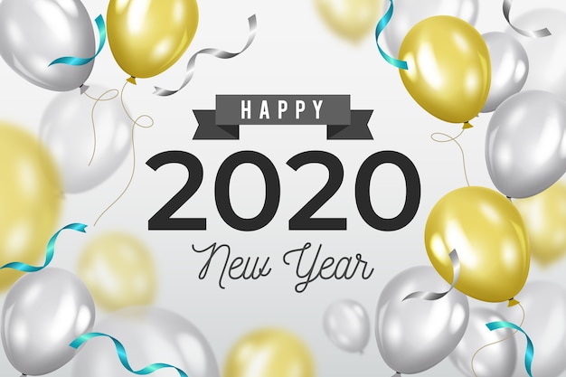 Realistic new year 2020 background