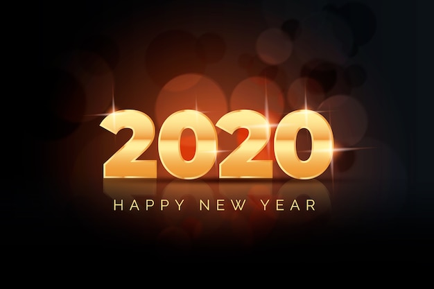 Realistic new year 2020 background