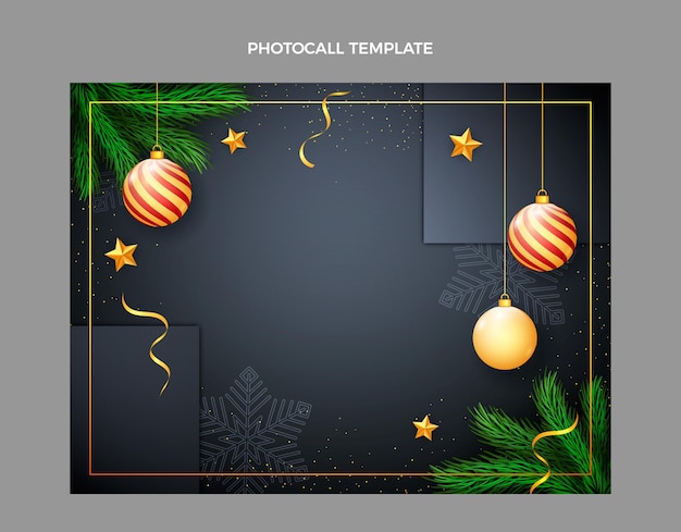 Realistic new year photocall template