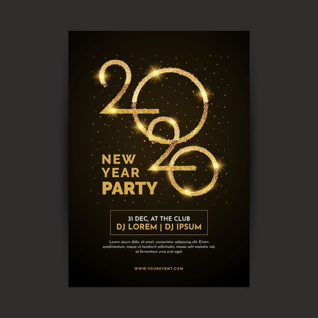 Free Vector realistic new year poster template