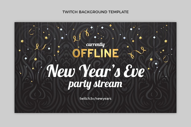 Free Vector realistic new year twitch background