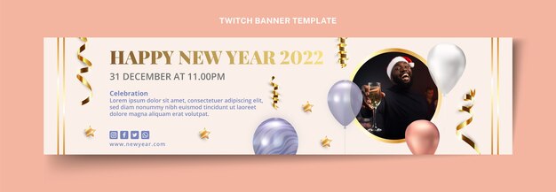 Realistic new year twitch banner