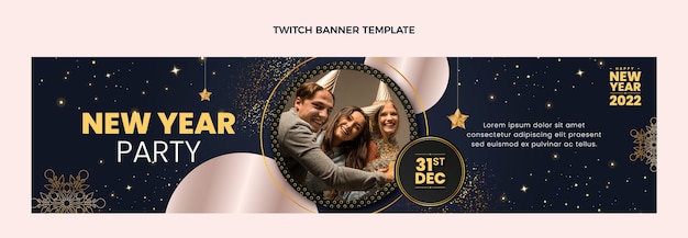 Realistic new year twitch banner