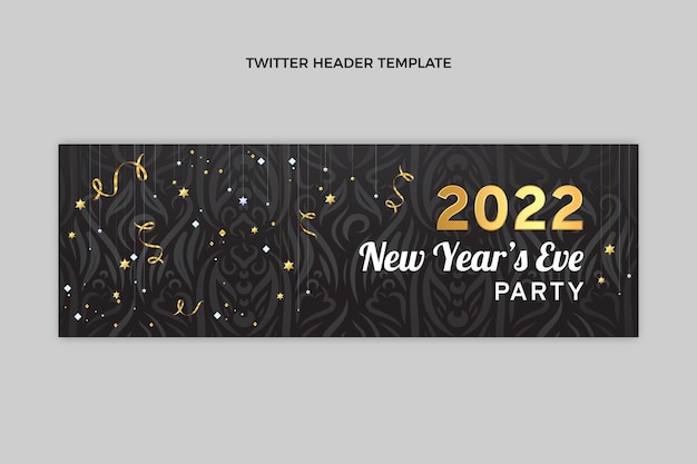 Realistic new year twitter header