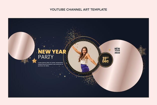 Realistic new year youtube channel art