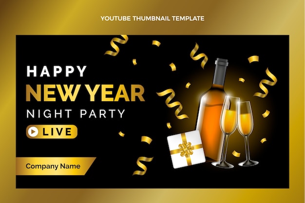 Realistic new year youtube thumbnail