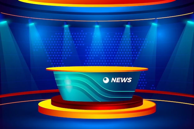 Free Vector realistic news studio background